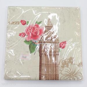 Utility and Portable Dinner Paper Napkin with Big Ben Pattern
