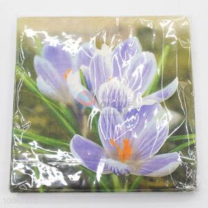 China Factory Flowers Printed Dinner Paper Napkin
