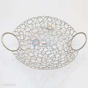 High grade delicate silver fruit basket with two ears