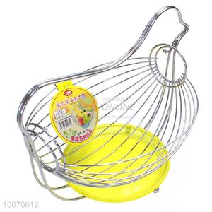 Yellow bird shape fruits basket iron arts basket
