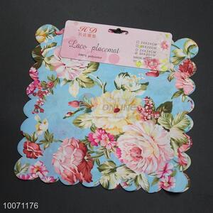 100% Polyester Square Lace Placemat With Printing