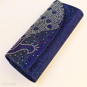 Stylish deep blue evening party bag lady clutch bag