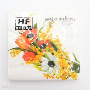 Flower Printed Paper Napkins for Birthday Decoration