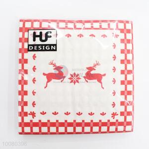 Pink Cute Reindeer Printed Paper Napkins Set for Decoration