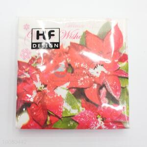 Red Flower Food-grade Printed Paper Napkins