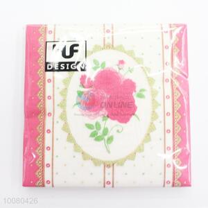 Pink Rose Eco-friendly Printed Paper Napkins