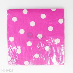 Rose Red Dots Printed Paper Napkins for Decoration