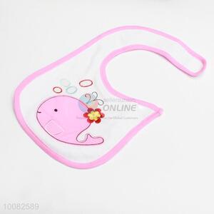 Pink dolphin embroidery baby saliva towel