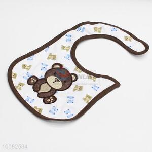 Brown bear embroidery baby saliva towel