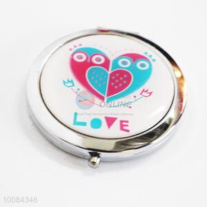 Heart Round Foldable Pocket Epoxy Sticker Mirror/Makeup Mirror