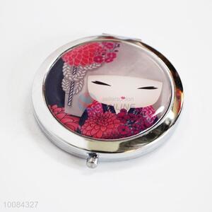 Cute Doll Round Foldable Pocket Epoxy Sticker Mirror/Makeup Mirror