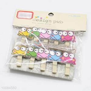 Mini size frog shape wooden clips pegs for photo/paper decoration