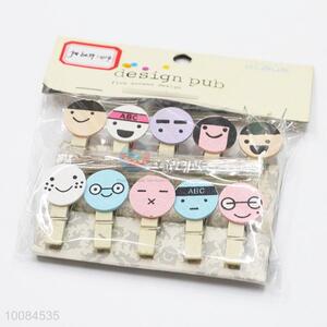 New product smile face decorative wood clip