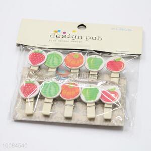 Wedding decoration fruit ptinted wooden craft clips