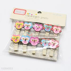 High quality owl shape wooden clip for photo/paper decoration