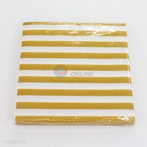 Hot Sale Disposable Paper Napkins with Cross Stripes