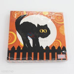 Promotional Disposable Cat Printed Paper Napkins for Party Use