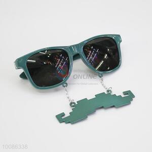 Dark green whisker shaped plastic glasses/glasses for party