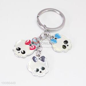 Skull and Bowknot Zine Alloy Metal Key Chain/Key Ring