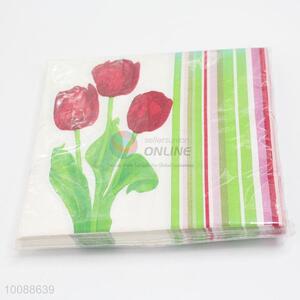 Fashion Flower Printed Paper Napkin/Paper Serviette