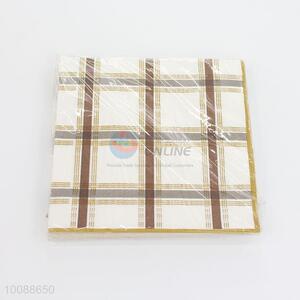 Gird pattern printed paper napkin for dinner decoration