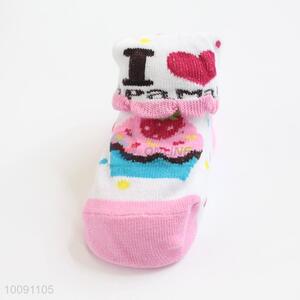 Cupcake Anti Slip Cotton Baby Sock/ Soft Baby Socks