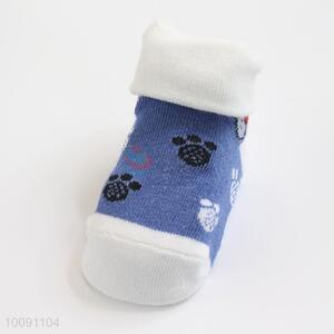 Footprint Anti Slip Cotton Baby Sock/ Soft Baby Socks