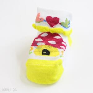Yellow Anti Slip Cotton Baby Sock/ Soft Baby Socks