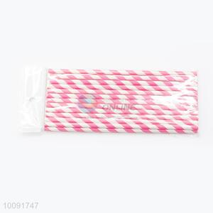 Striped Paper Straws Set In OPP Bag