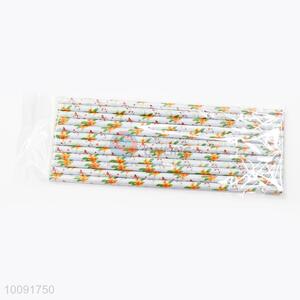 Good Quality Floral Paper Straws Set In OPP Bag