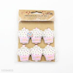 High quality cake shape decorative wooden clip
