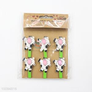 Cartoon milk cow decoration wooden photo clip
