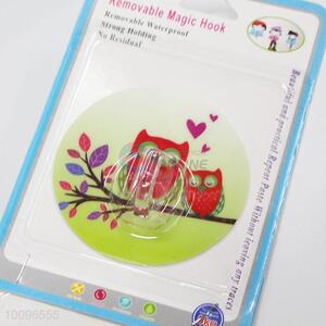 Wholesale Cheap Waterproof Adhesive Removable Magic Plastic Hook with Owls Pattern