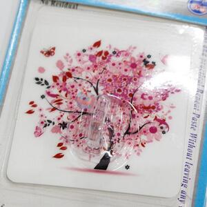 High Quality Pink Tree Printed Removable Waterproof Magic Plastic Hook