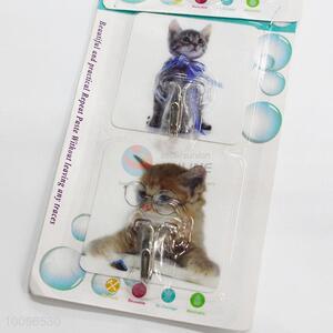 Pretty Cute Cat Printed Removable Waterproof Magic Plastic Hook