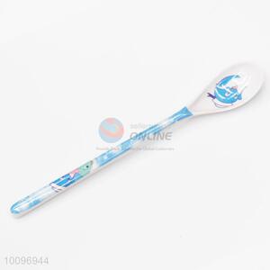 Light Blue Long Handle Melamine Baby Feeding Spoons