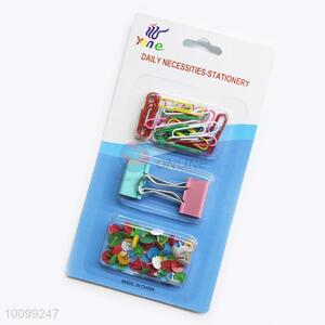 China Supply Colorful Binder Clips, Pushpins and Paper Clips Set