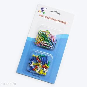 Top Sale Colorful Pushpins and Paper Clips Set