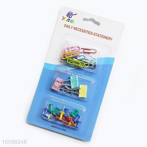 2016 New Colorful Binder Clips, Pushpins and Paper Clips Set