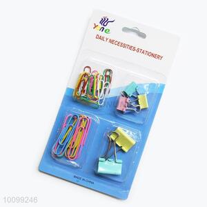 Colorful Binder Clips and Paper Clips Set