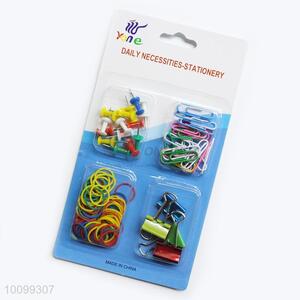Iron Binder Clips, Rubber Bands, Pushpins and Paper Clips Set