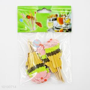 Nice Ice Cream Design Wooden Fruit Toothpicks