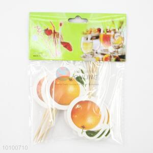 Hot Sale Orange Design Wooden Fruit Toothpicks