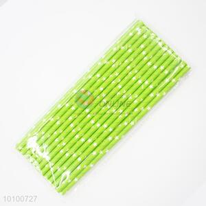 Grass Green Star Printed Paper Straw for Party Use