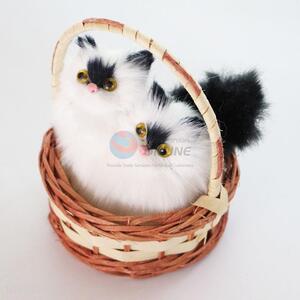 Imitated Cat Handcraf Basket With Handle For Home <em>Decoration</em>