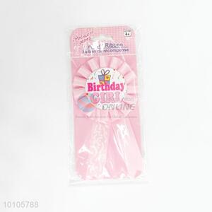 Party decoration pink award ribbon for birthday girl