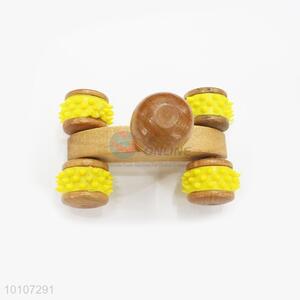 New Design Wooden Four Wheels Body Massager With Handle