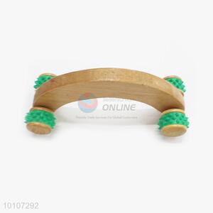 Promotional Wooden Four Wheels Body Massager With Handle