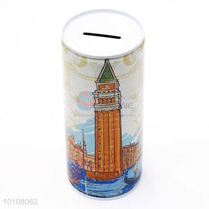 Good price zip-top can shape tinplate money box for kids