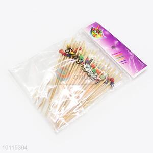 Unique Bamboo Toothpicks/Fruit Picks Set